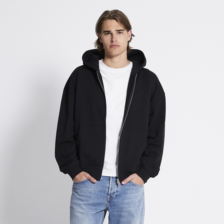 Boxy zip hoodie "Lindon" Black